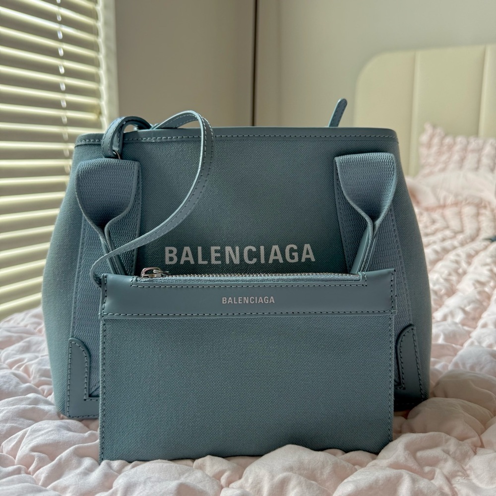 Balenciaga Small Cabas Logo Print Tote Bag